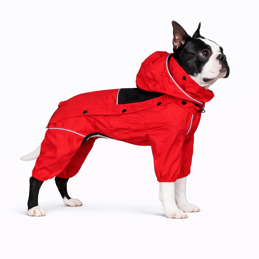 Lovelonglong veste imperméable pour chien avec capuche amovible, idéale sous la pluie.