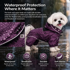 Lovelonglong veste pluviale chien, poitrine extensible pour un ajustement confortable.