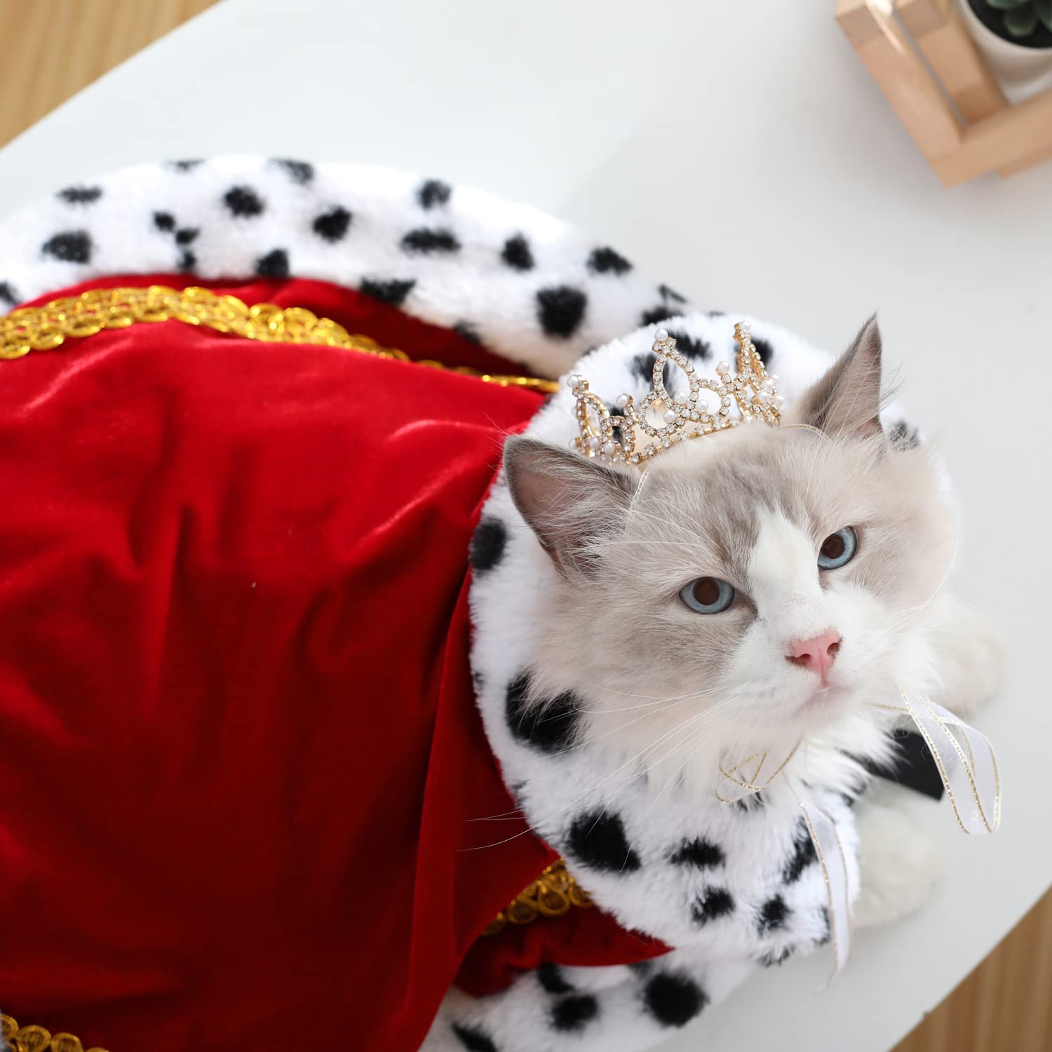 Lovelyshop cape royale rouge pour chat et chien, idéale pour déguisement d'Halloween.