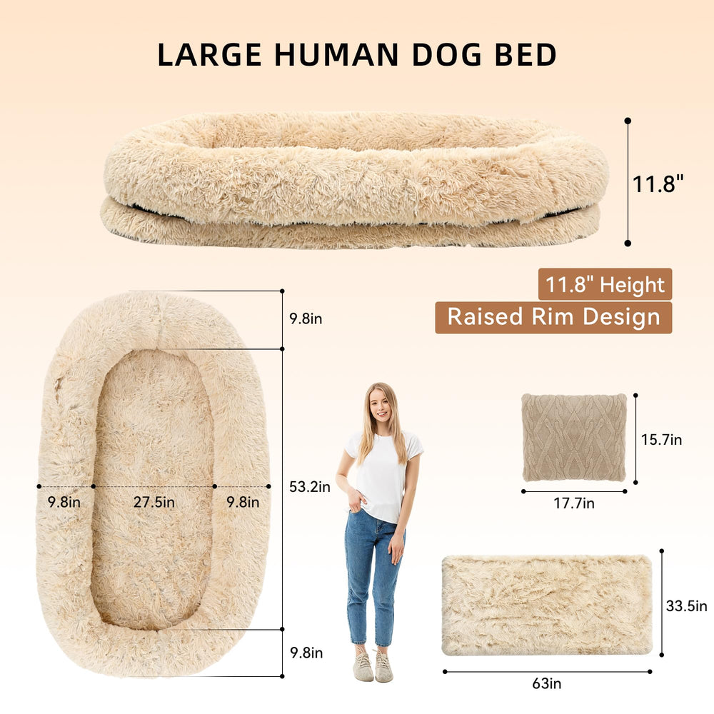 Le LOVEPals lit-humain-pour-chien avec poche de rangement latérale est pratique.