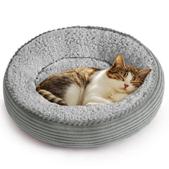 Love's cabin, coussin donut, vue avant, confort moelleux pour petit chat.