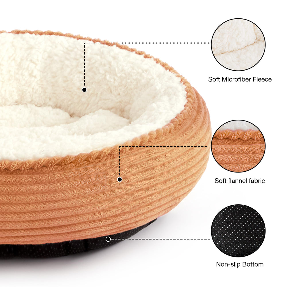 Love's cabin coussin-donut-chien-petit rouge-rayé, endroit sûr.