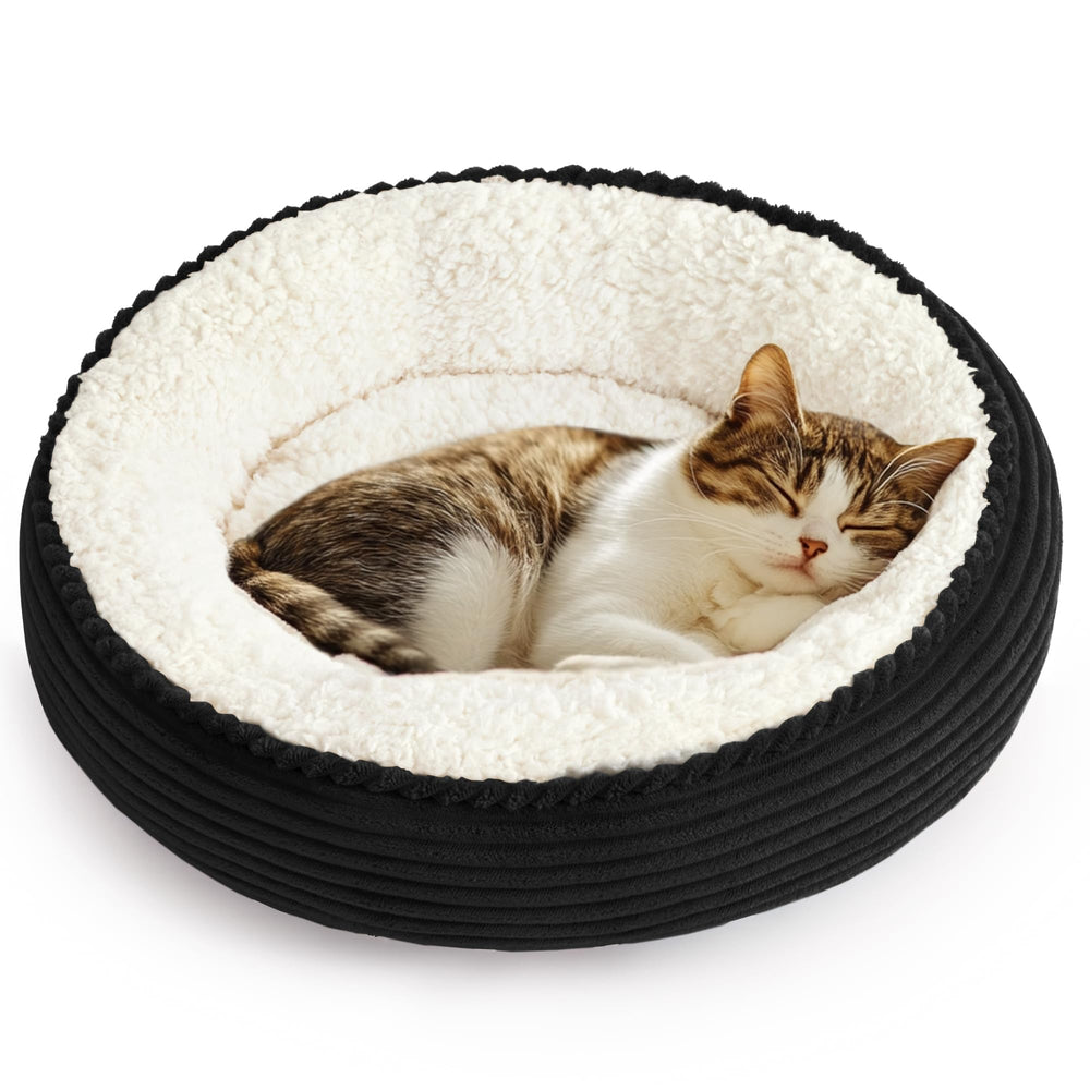Love's cabin coussin rond beignet pour chat et petit chien, confort chaleureux.