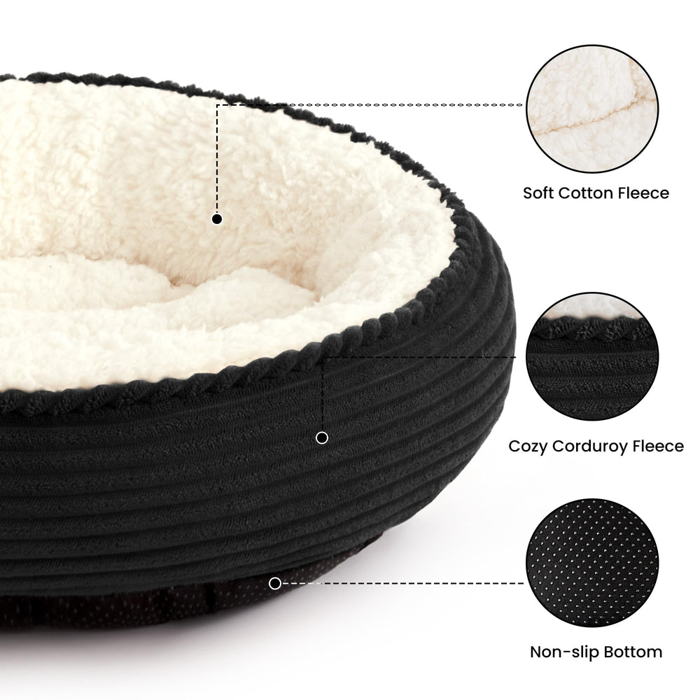 Love's cabin coussin rond beignet pour chat et chien, cocon rassurant.