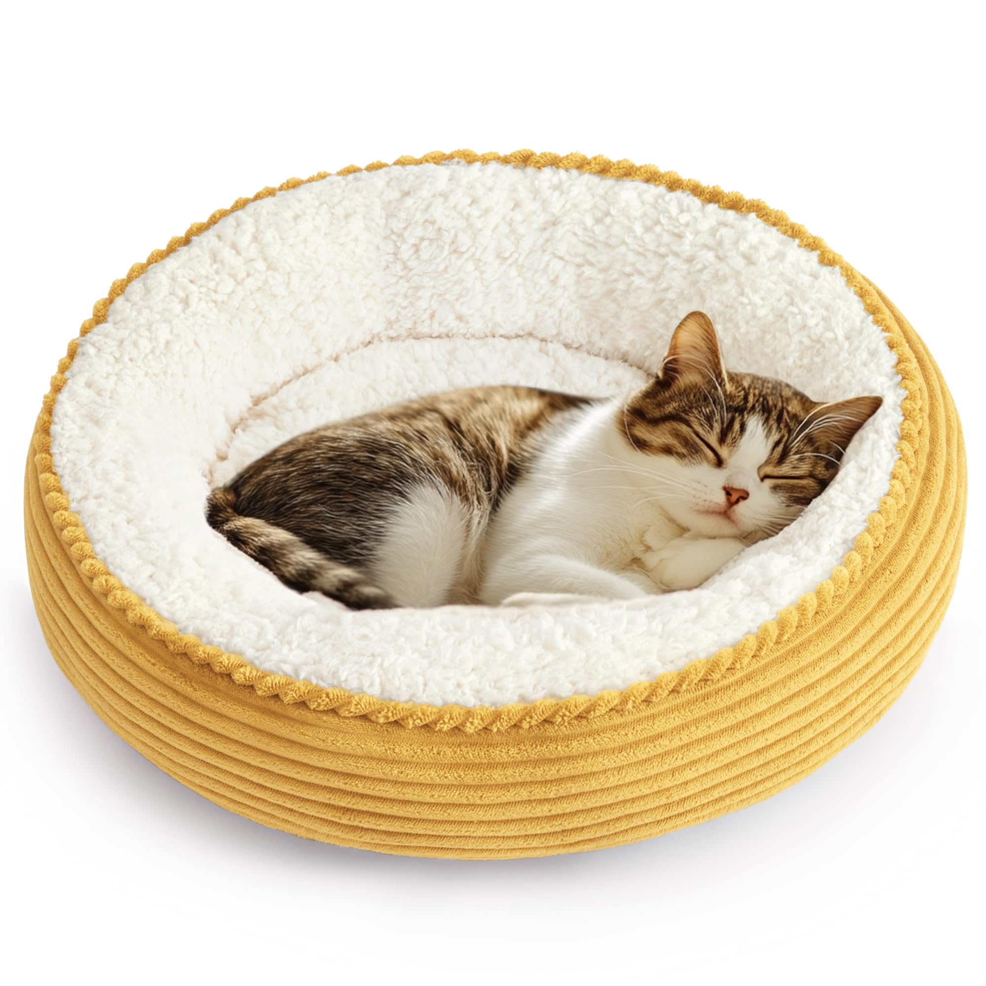 Love's cabin nid donut chat chien 20in jaune rayures, confort durable.