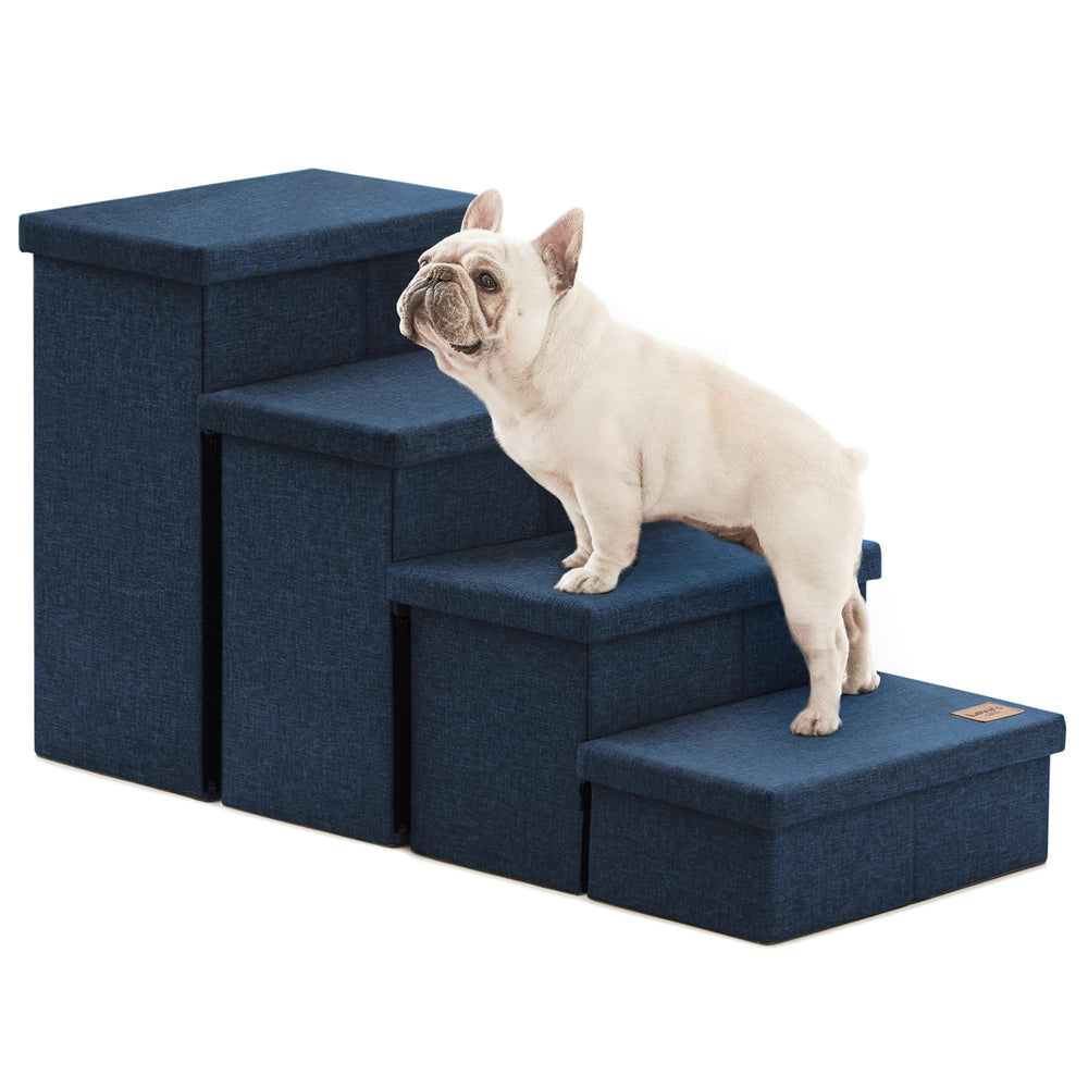 Love's cabin échelle chien bleu marine prête à l’emploi et stable.