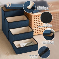 Love's cabin échelle chien bleu marine rangement intégré pratique.