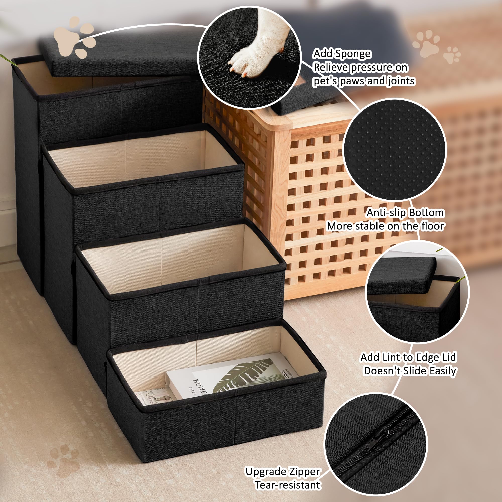Love's cabin escalier chat pliable pour lit, gain de place