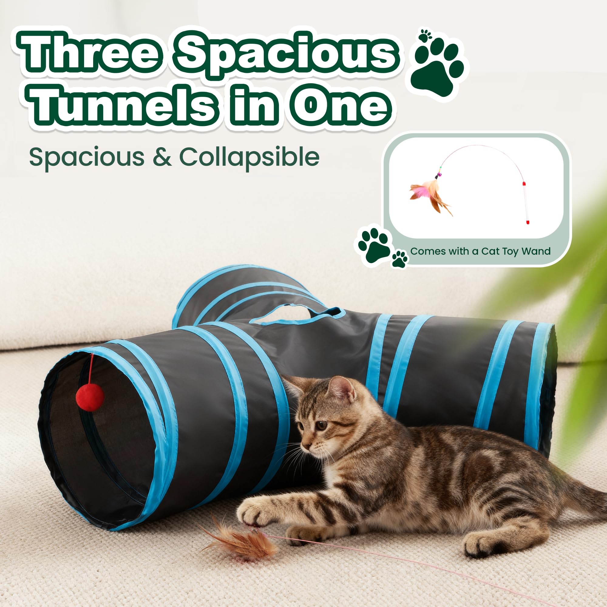 Loves Cabin tunnel chat 3 voies balle suspendue, divertissement visuel assuré.
