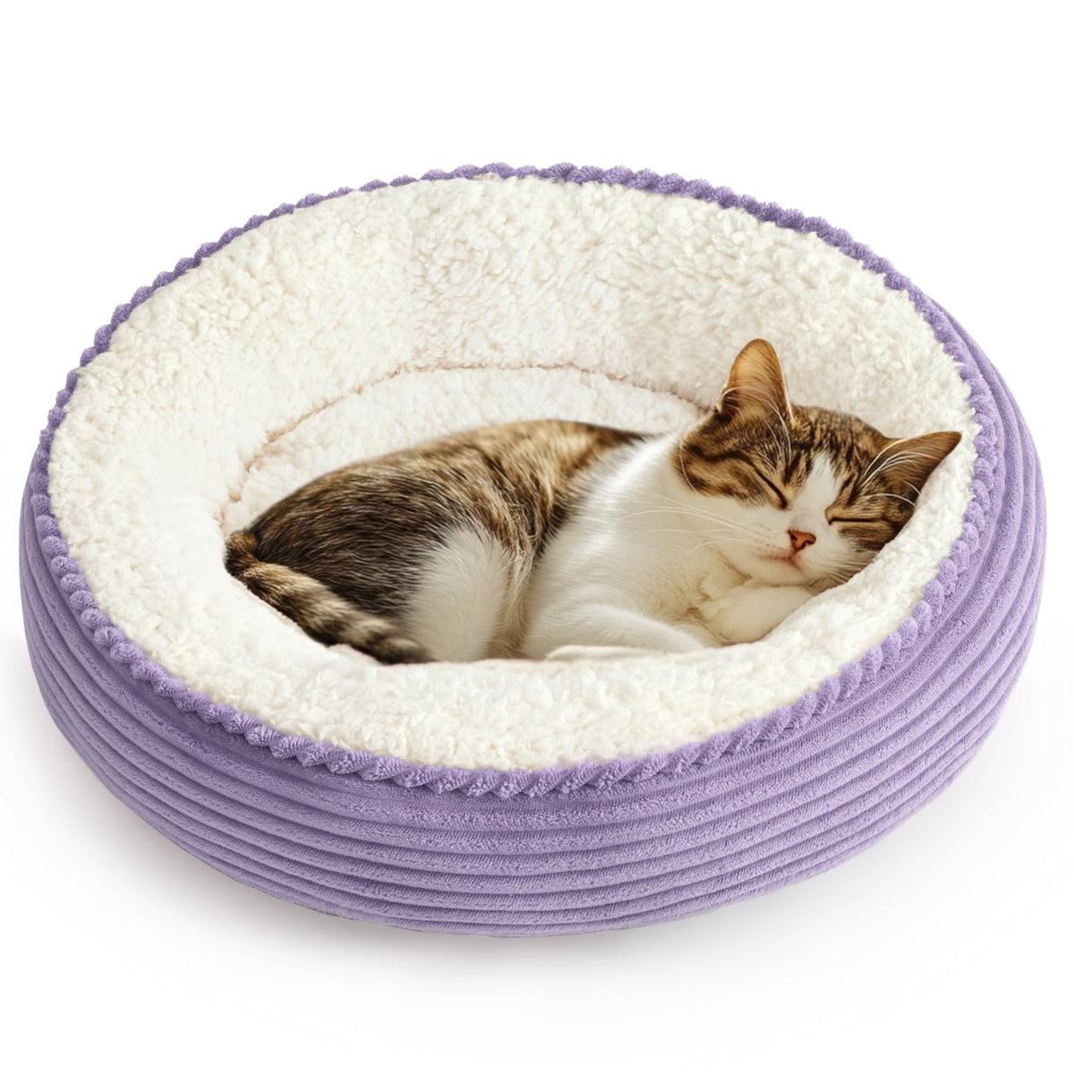 Love's cabin coussin beignet rond pour chat et chien, confort enveloppant et sûr.