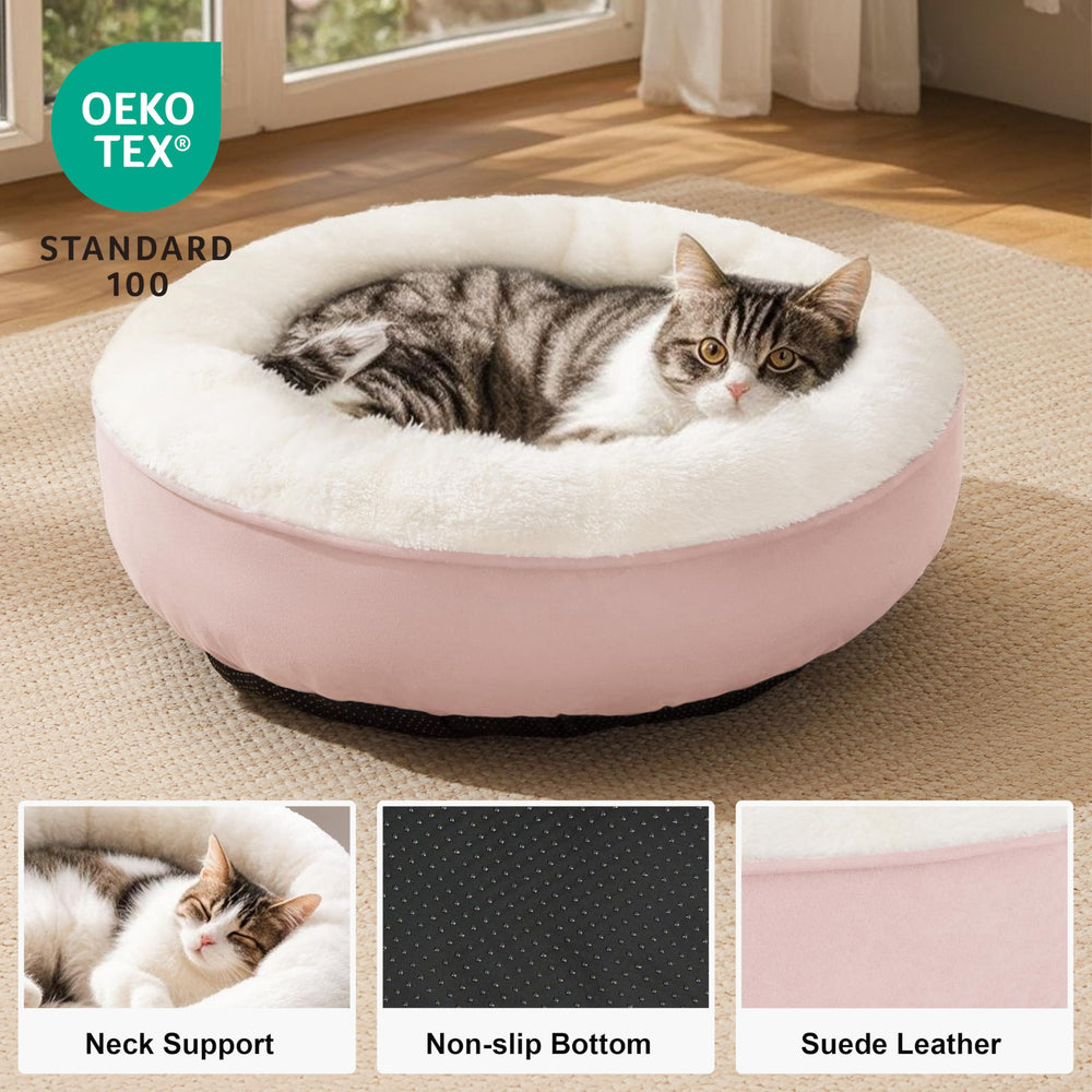 Love's cabin coussin donut rose, rebord surélevé pour soutien tête et cou.