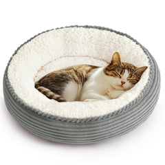 Love's cabin coussin rond chat et chien 20in, repos confortable et sûr.