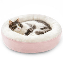 Love's cabin lit donut rond rose, ultraconfortable pour chat et petit chien.