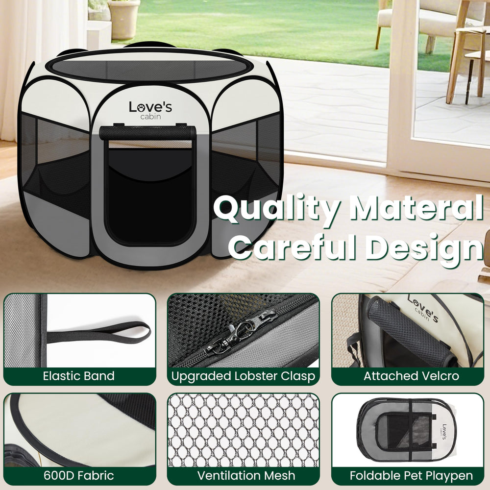 Love's cabin parc chien portable, usage flexible et ludique