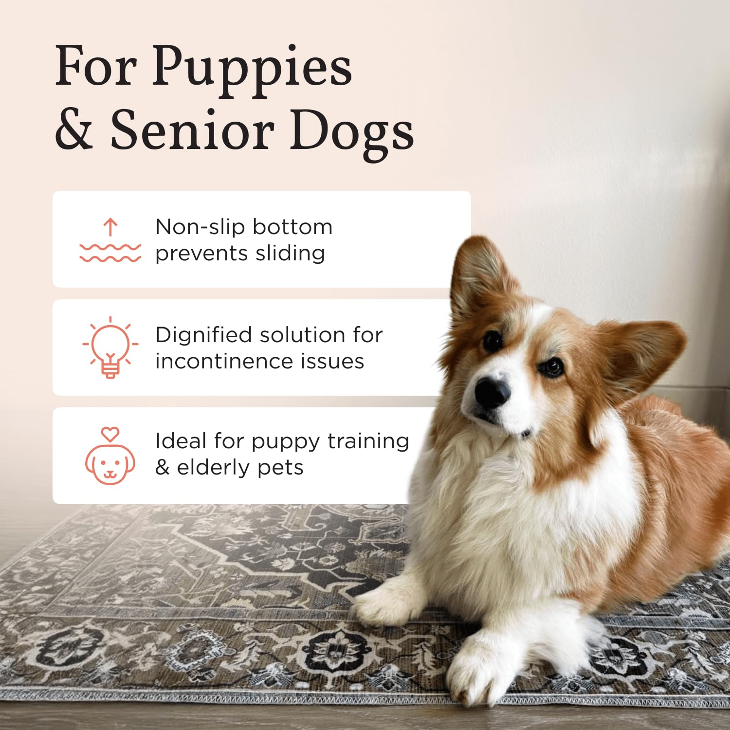 Lovewag Pets tapis 4 couches absorbant 36x48, absorption rapide et rétention des liquides.