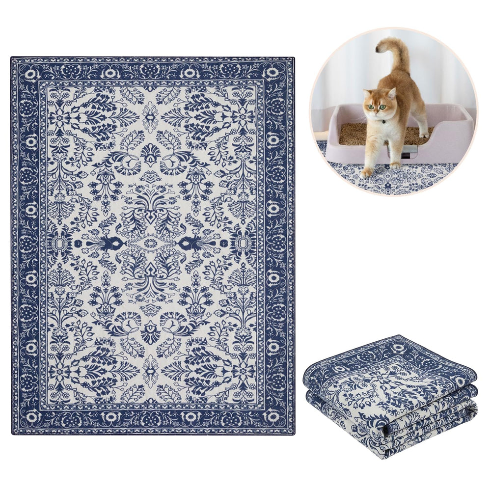 Lovewag Pets Tapis Litière Indigo Garden - ensemble 2 pièces pour double protection