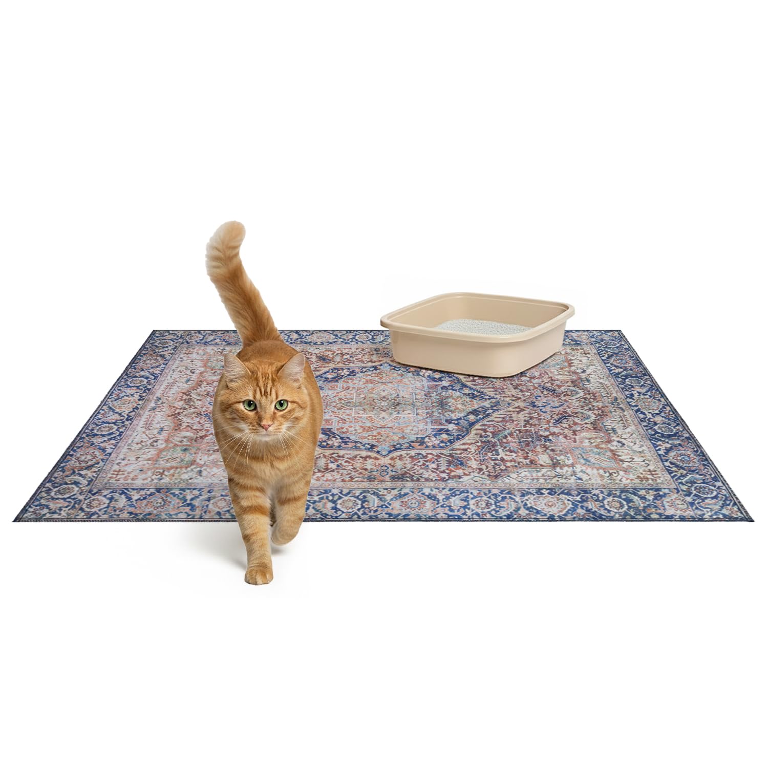 Lovewag tapis litière chat grand 36x48 terracotta: protection du sol et esthétique chaleureuse.