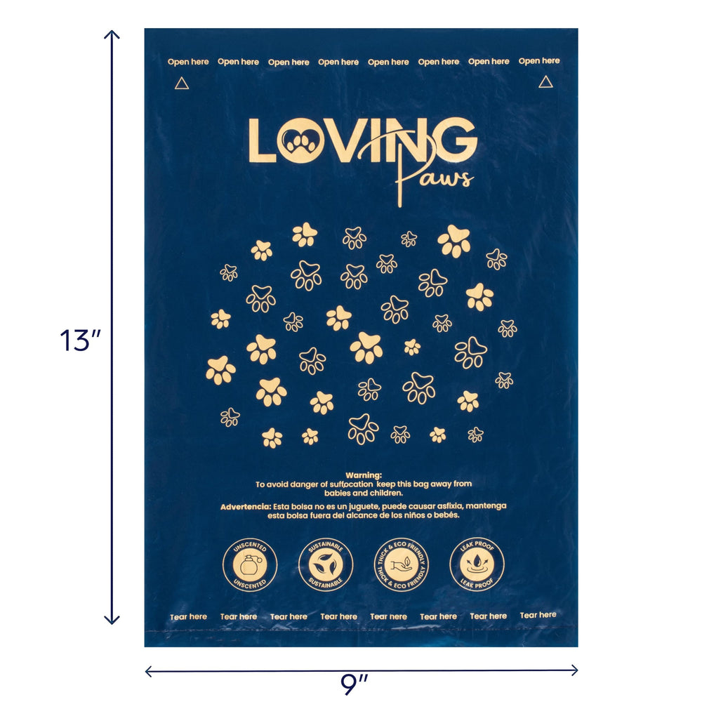 LOVING Paws rouleau-sacs-dechets: déroulement fluide pour ramassage rapide.