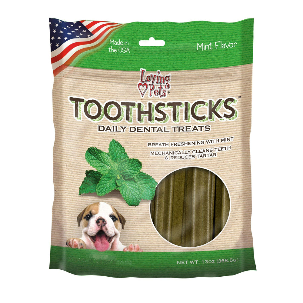 Loving Pets Toothsticks emballage frais menthe prêt à l’emploi pour chien
