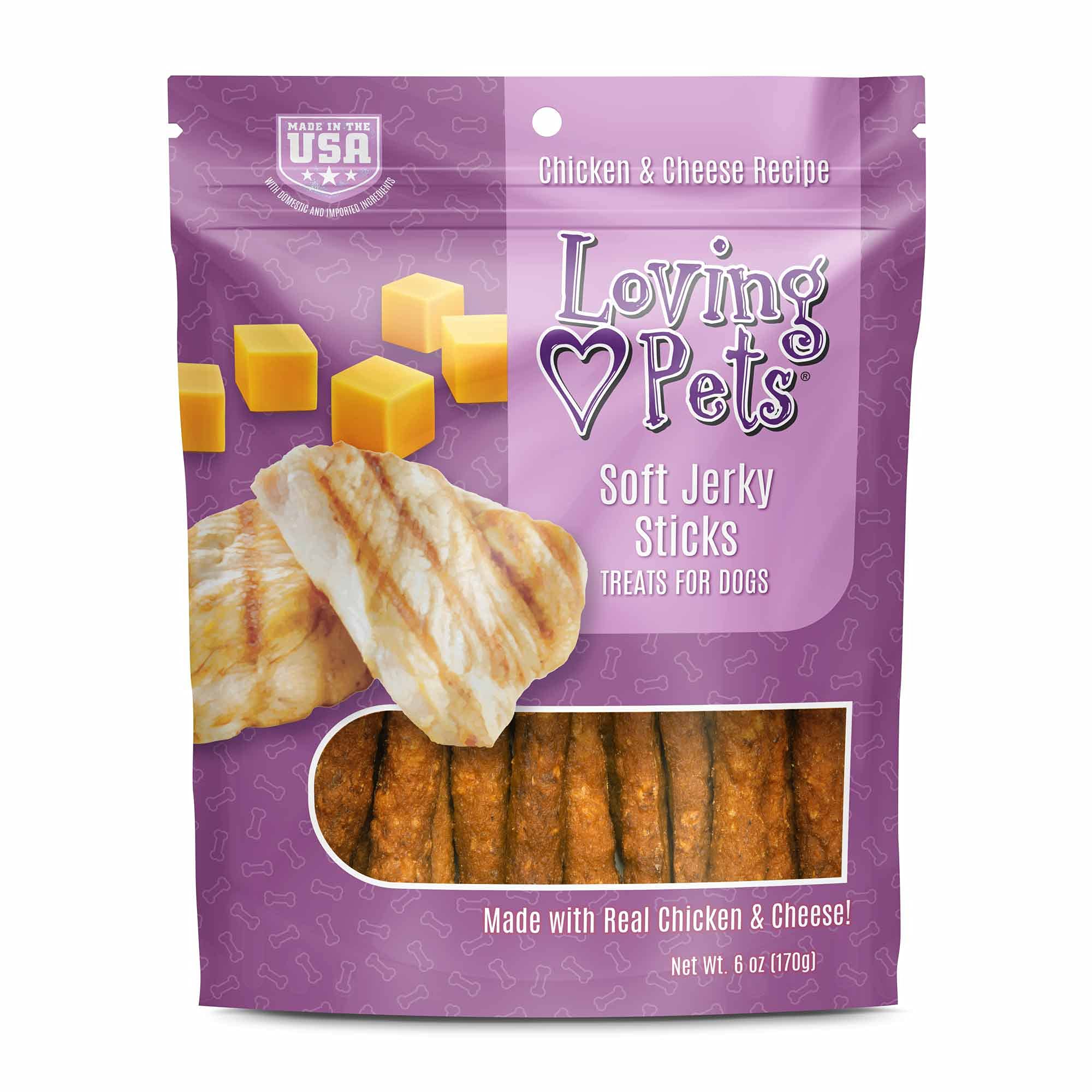 Loving Pets Soft Jerky batonnet poulet fromage, récompense idéale en entraînement