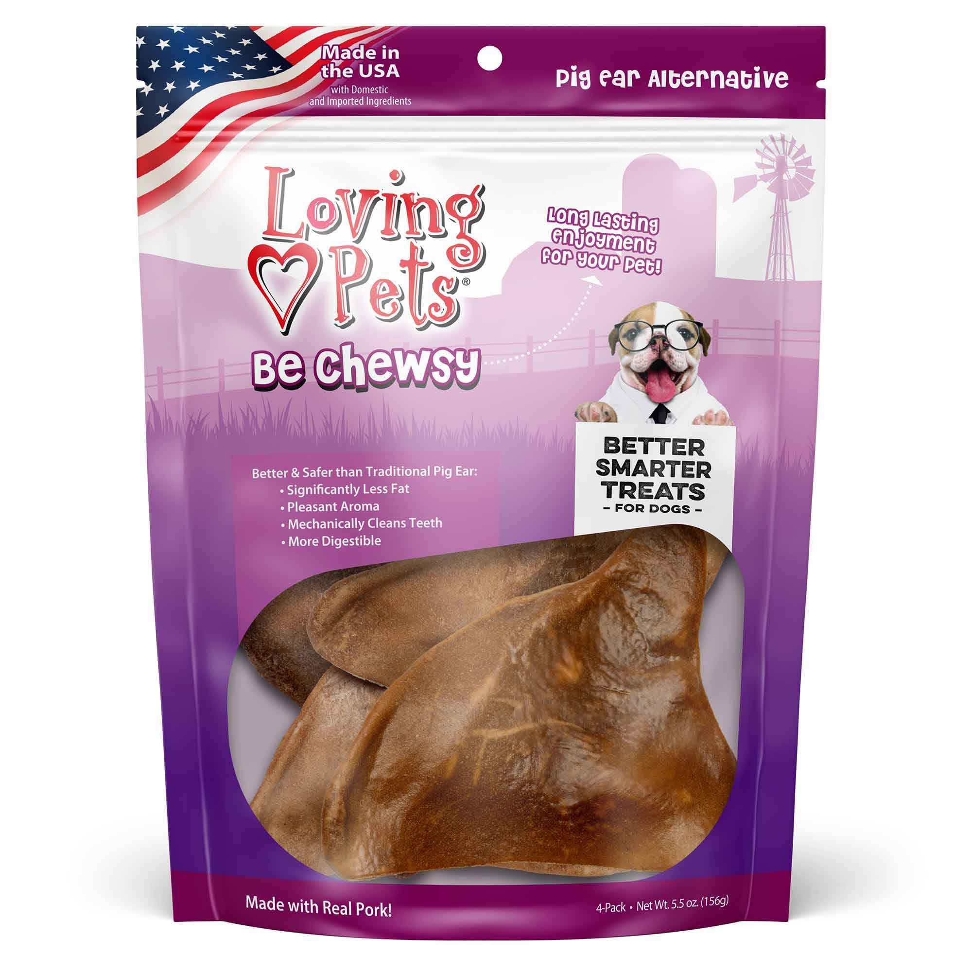 Loving Pets Be Chewsy — oreille de porc alternative, idéale pour occuper et favoriser la mastication.