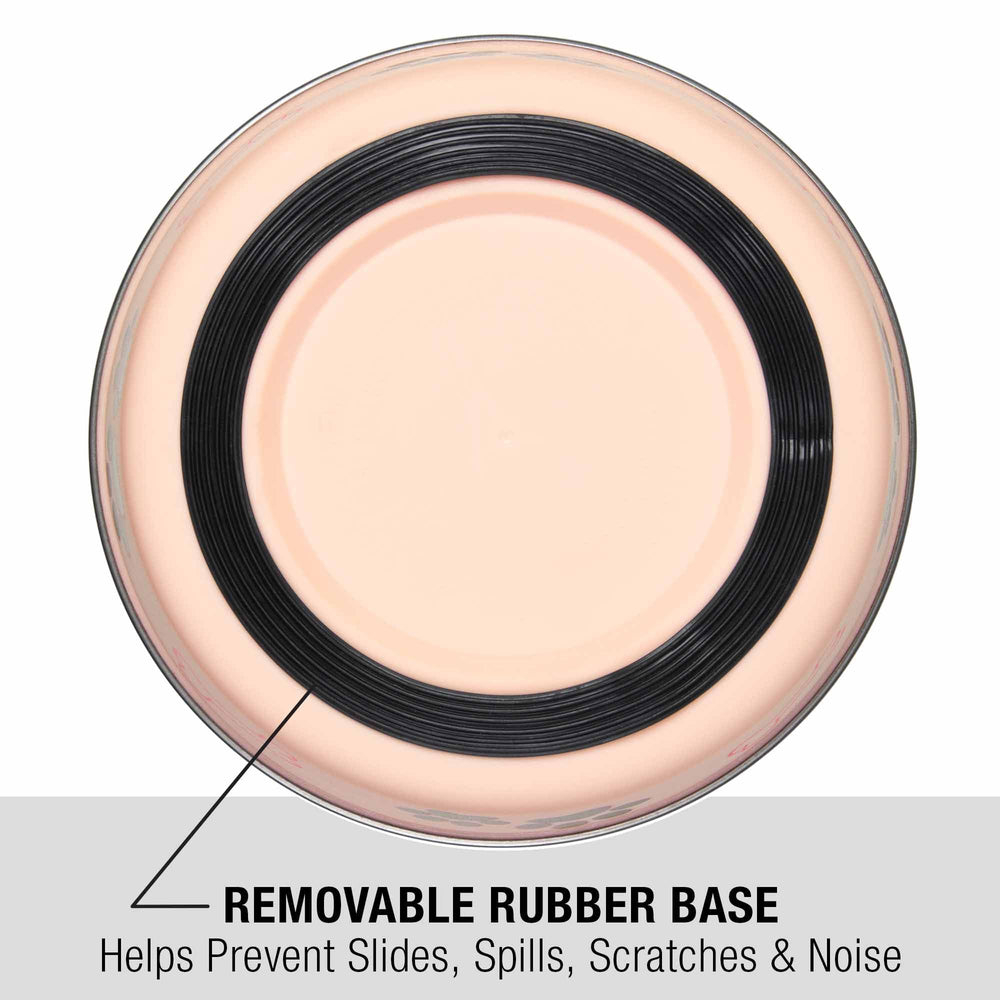 Bella de Loving Pets, base en caoutchouc amovible antidérapante qui stabilise le bol.
