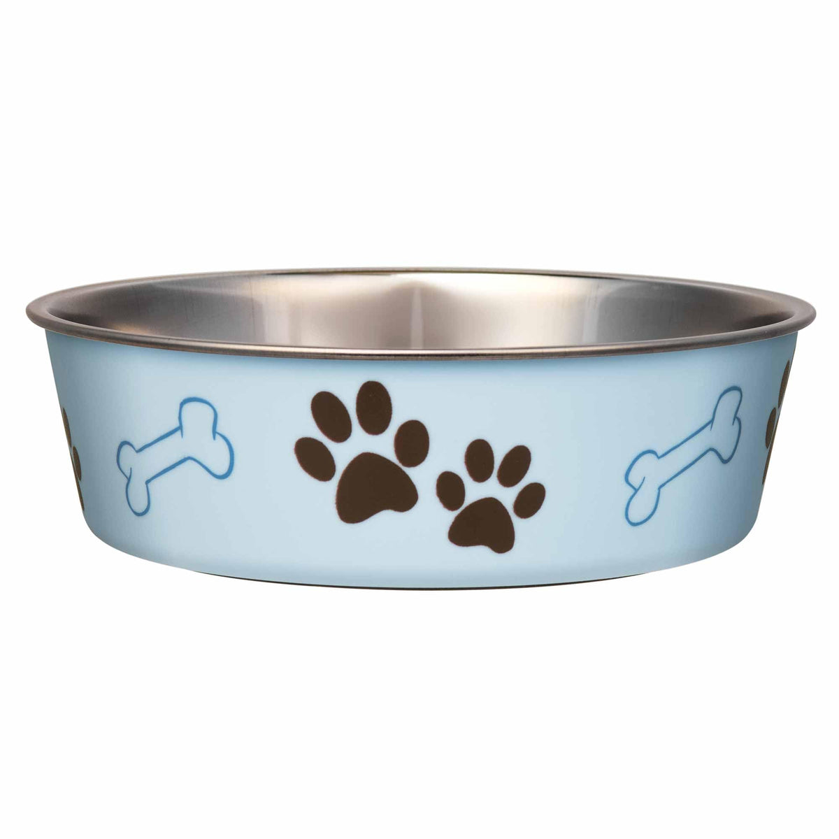 Loving Pets Bella bol acier inox Murano Bleu anti-débordement pour repas sans dégâts