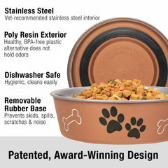 Base en caoutchouc amovible du bol Bella assure une surface stable
