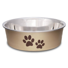 Loving Pets Bella Bowl en acier inox et extérieur poly-résine, non-dérapante pour repas propres.