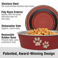 Bella Bowl Merlot extérieur poly-résine, design élégant s'harmonisant au décor