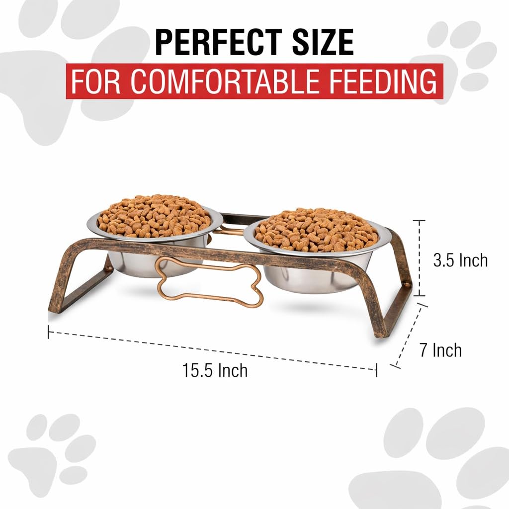 Loving Pets bols eleves en inox detachables, nettoyage rapide et pratique.