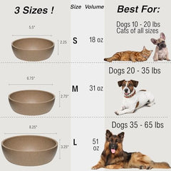 Assiette Dolce Bamboo Loving Pets, café-brun, pratique pour repas et hydratation.