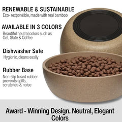 Bol Dolce Bamboo moyen café de Loving Pets, parfait pour l'hydratation quotidienne.
