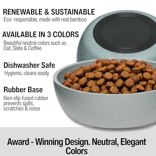 Bol Dolce Bamboo Loving Pets avoine pour chat, nettoyage pratique.
