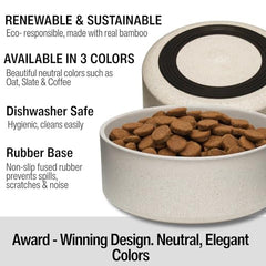 Bol Dolce Bamboo Loving Pets gris ardoise, design moderne et discret.