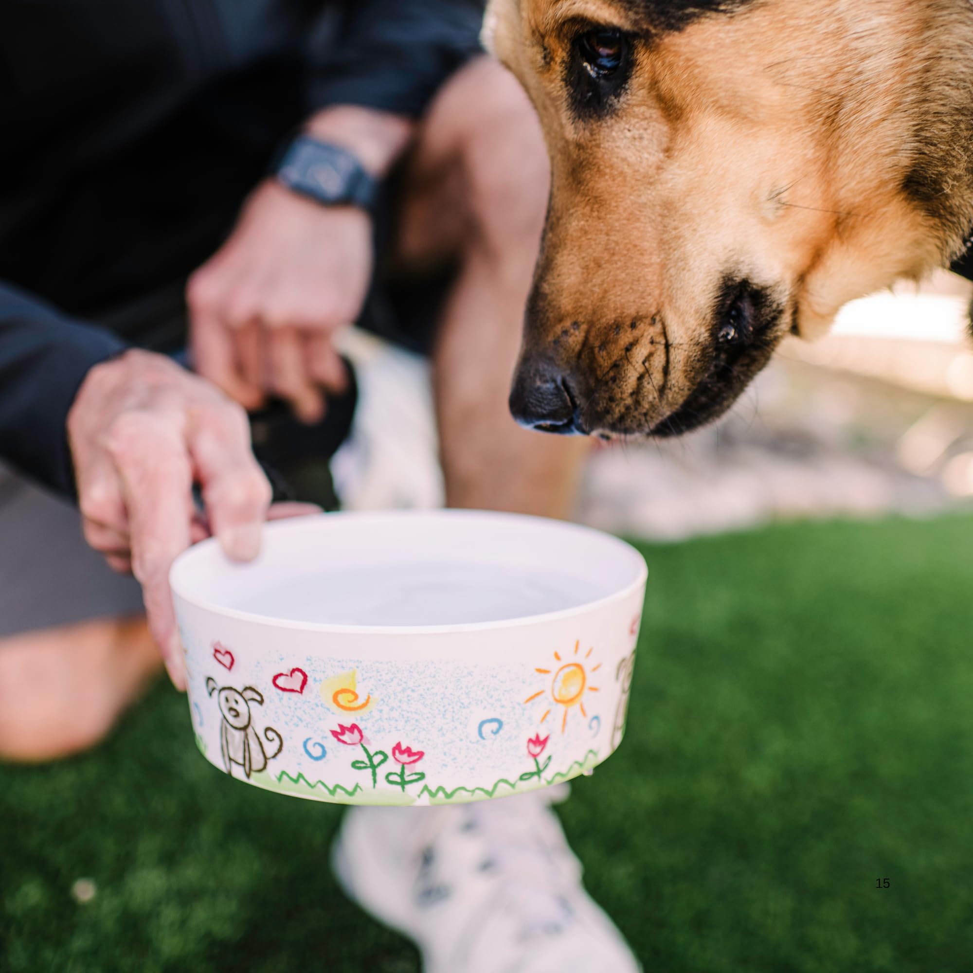 Design moderne et fini brillant du bol Loving Pets Dolce Moderno.
