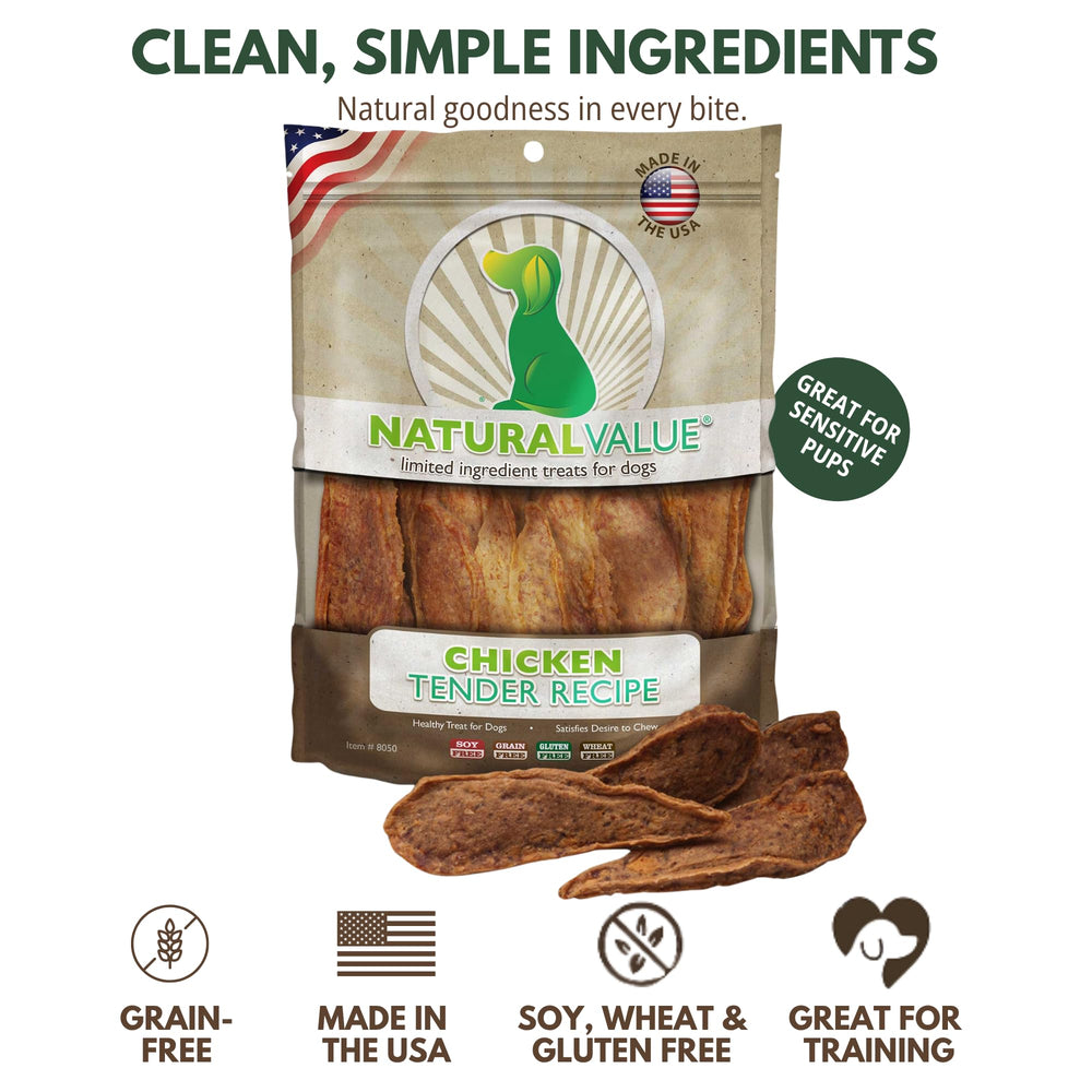 Loving Pets Natural Value tendres-poulet aromatiques pour chien, goût irrésistible.