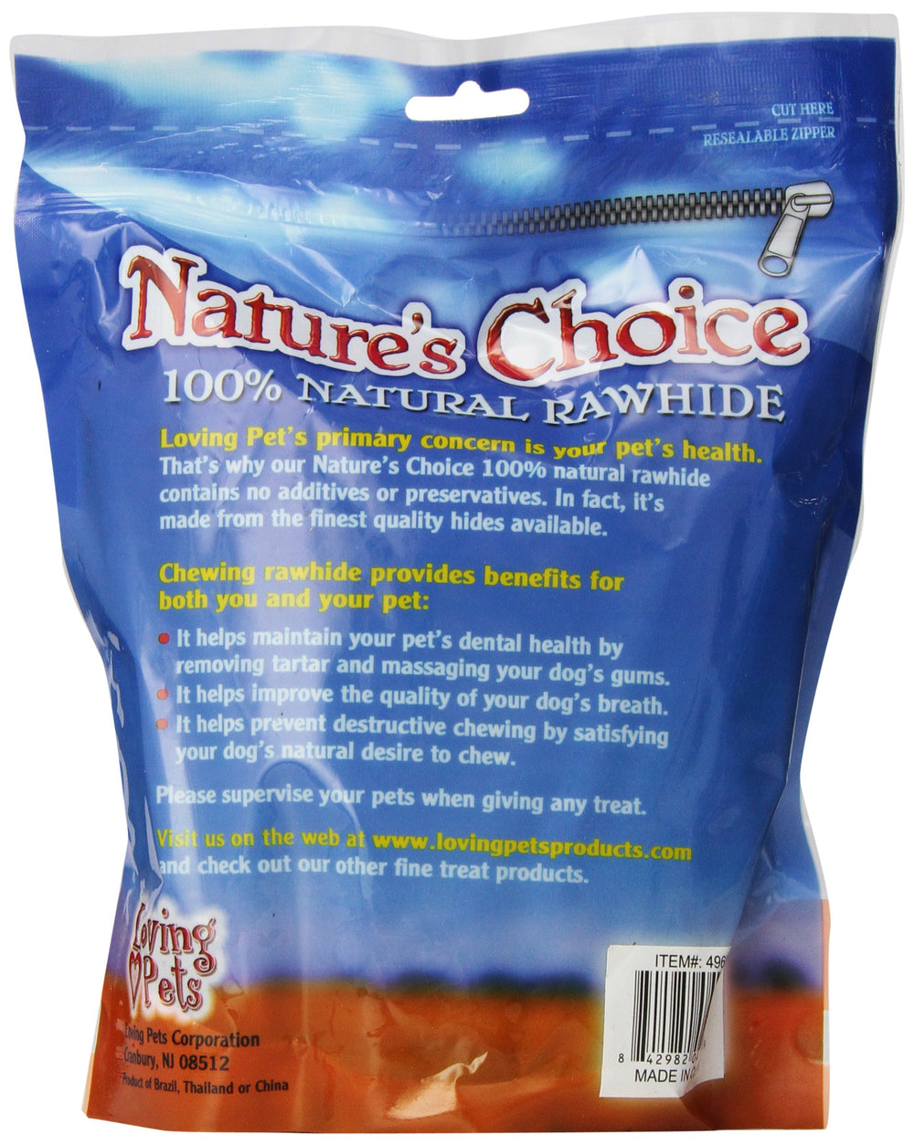 Loving Pets Nature's Choice : batonnet os brut naturel 5 pouces, pratique pour canaliser le mordilage.