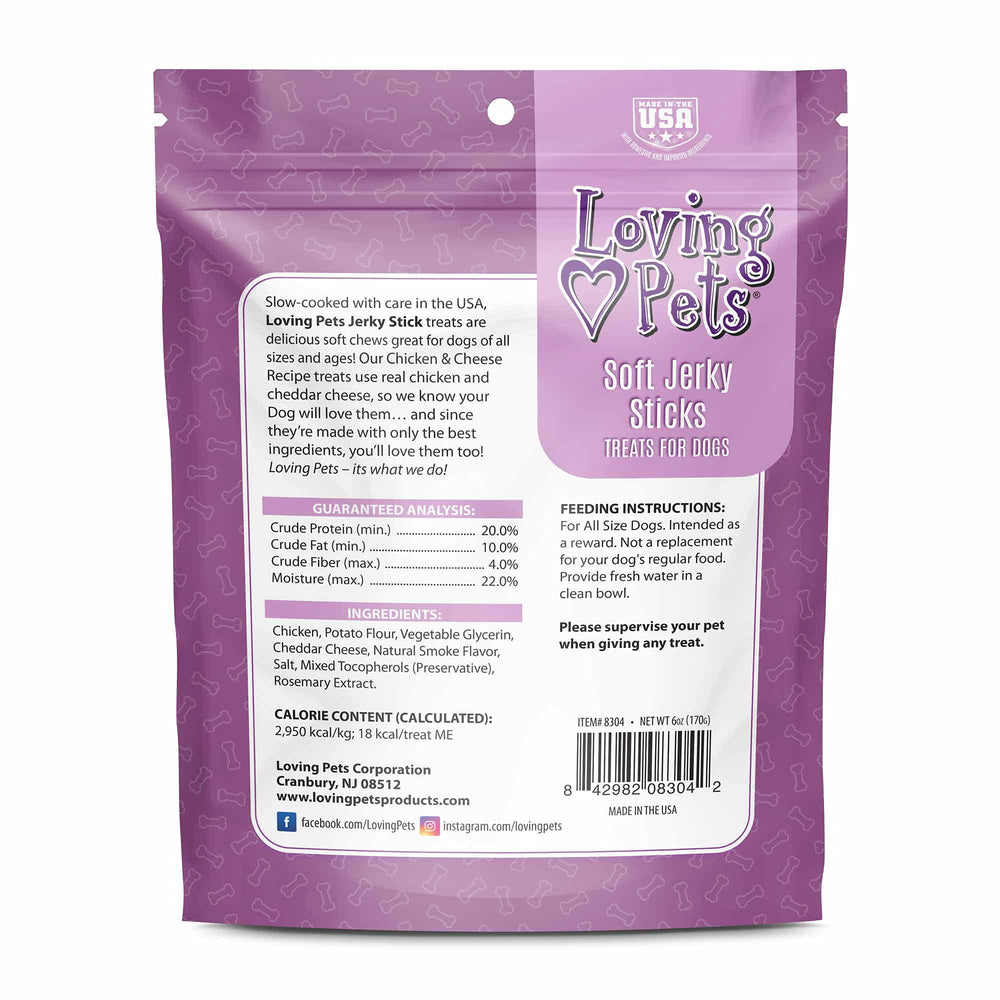 Loving Pets Soft Jerky os poulet fromage, friandise moelleuse pour chiens