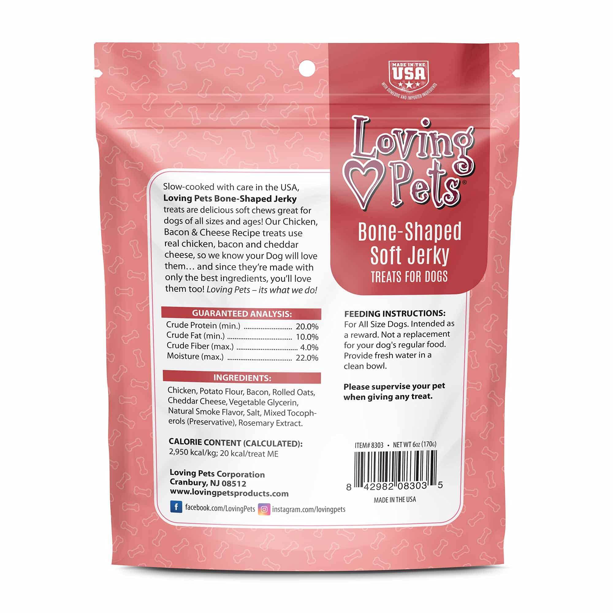 Loving Pets Soft Jerky os – forme d'os savoureuse pour le jeu et l'enrichissement