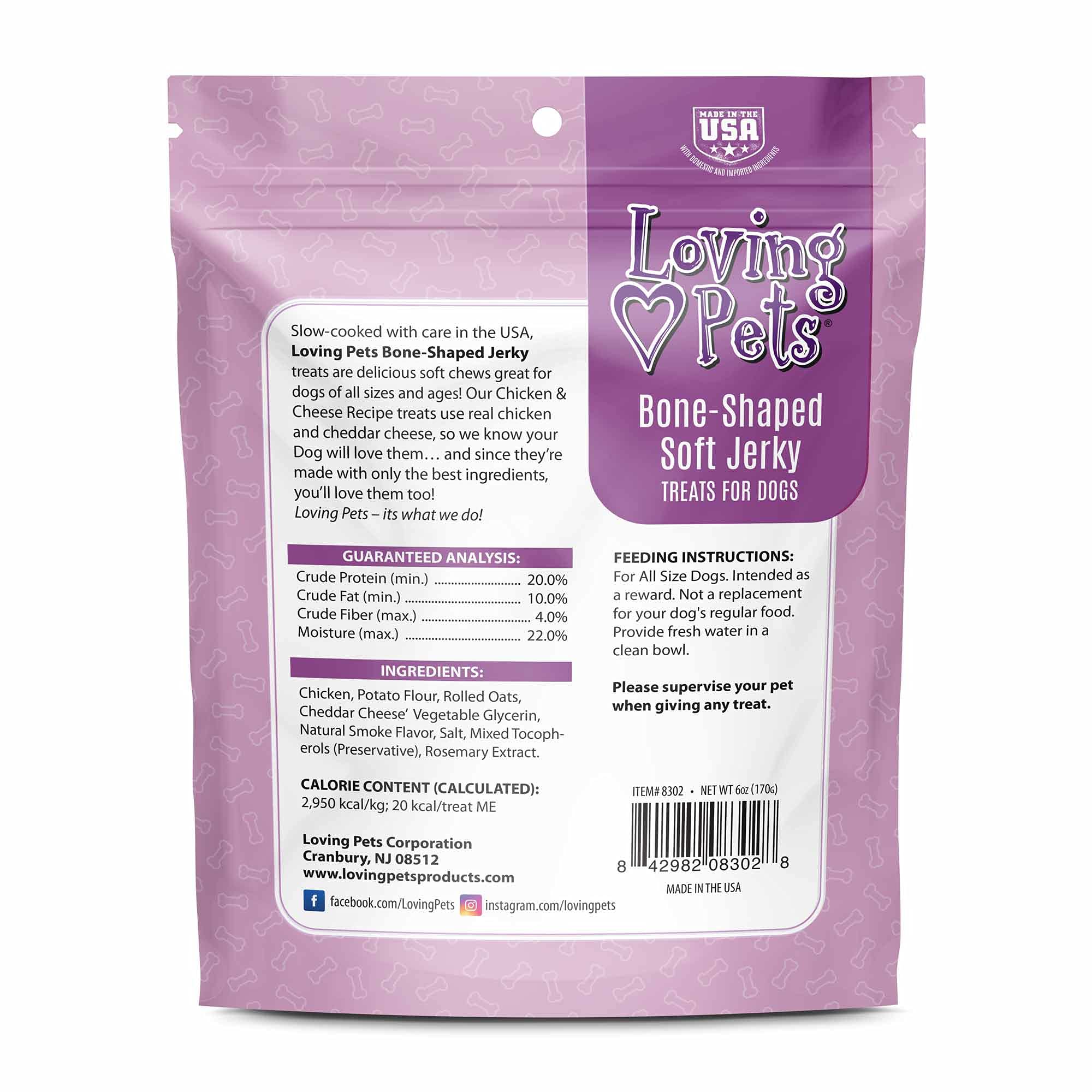 Os en forme de Loving Pets Soft Jerky, snack pratique pour chiens