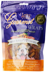 Loving Pets wrap-poulet-patate-douce-8oz: friandise naturelle, appréciée par les chiens.