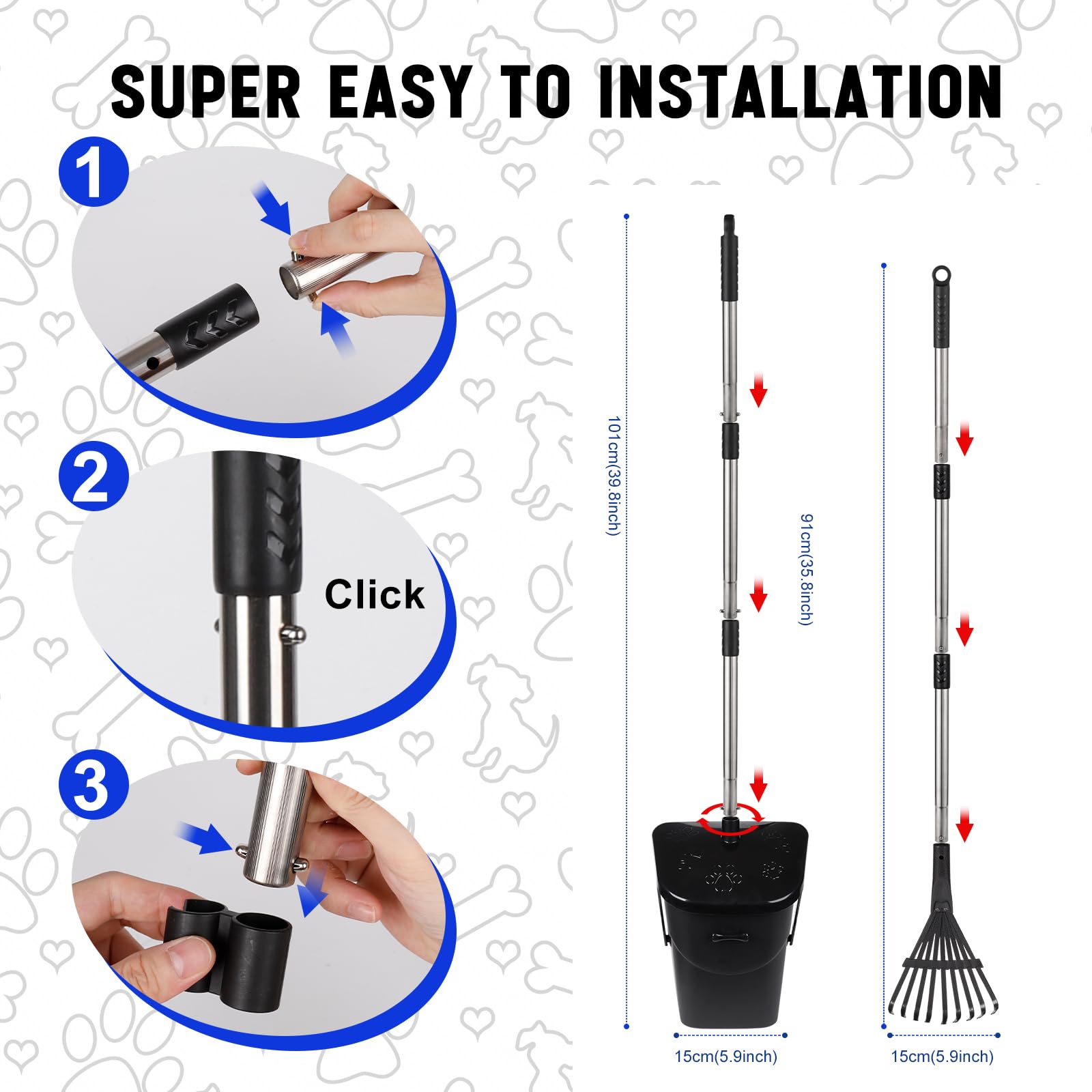 Lovinkiki système robuste durable adapté aux grands chiens pour longue durée d'utilisation.