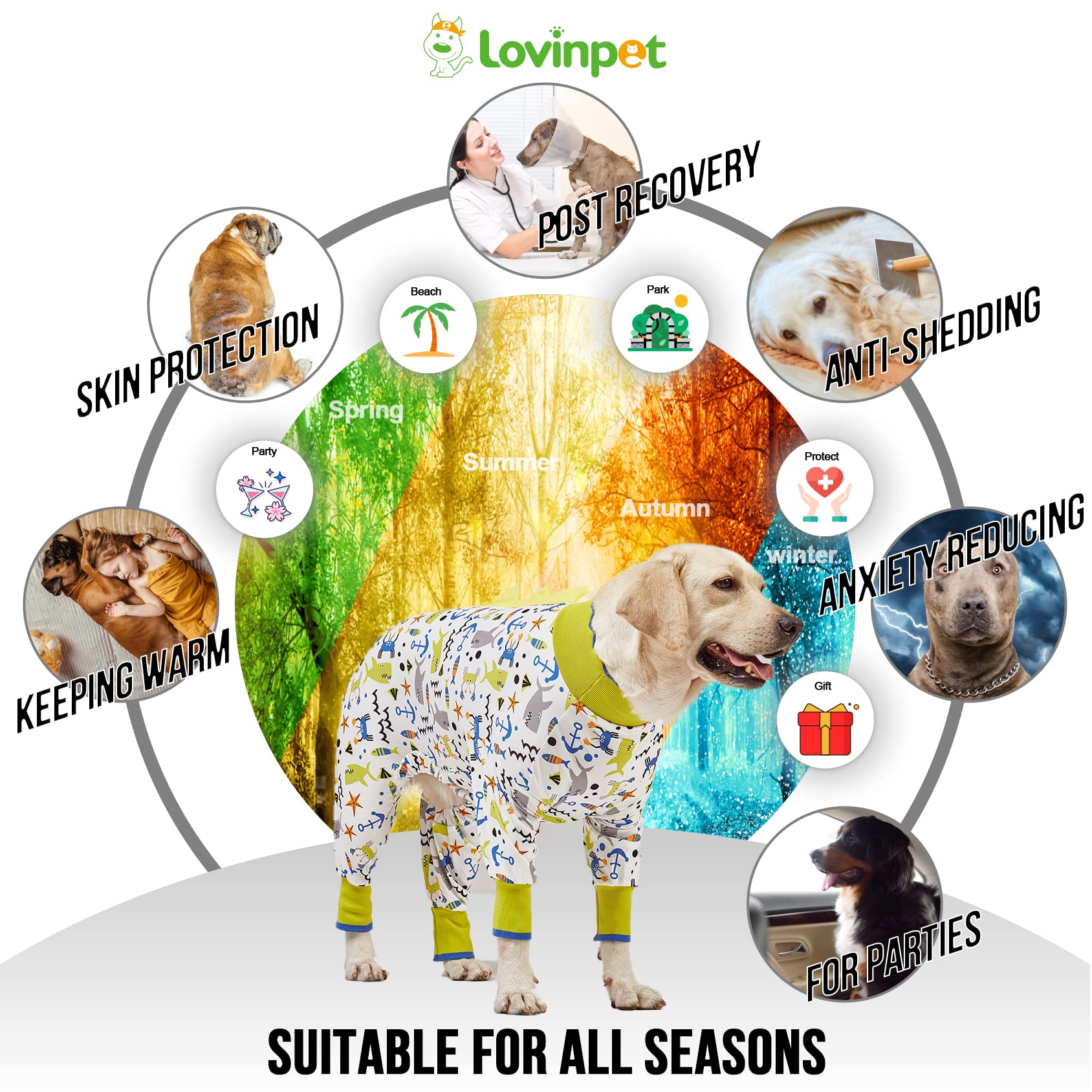 LovinPet Big Dogs PJs sommeil tranquille et réparateur