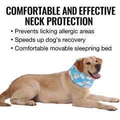 LovinPet collier-recovery-mousse-a-memoire-bleu procure un soutien doux lors des soins.