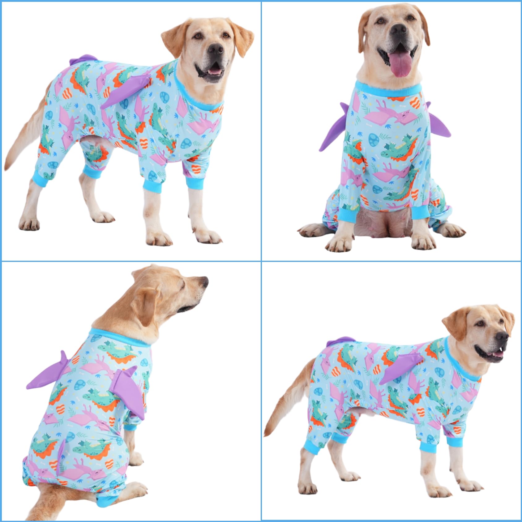 LovinPet pyjama-chien coloris bleu-violet: couleur vive qui résiste au lavage.