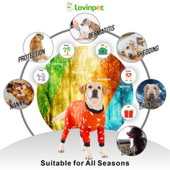 LovinPet pyjama chien grand bordures cotelees pour un ajustement sûr.