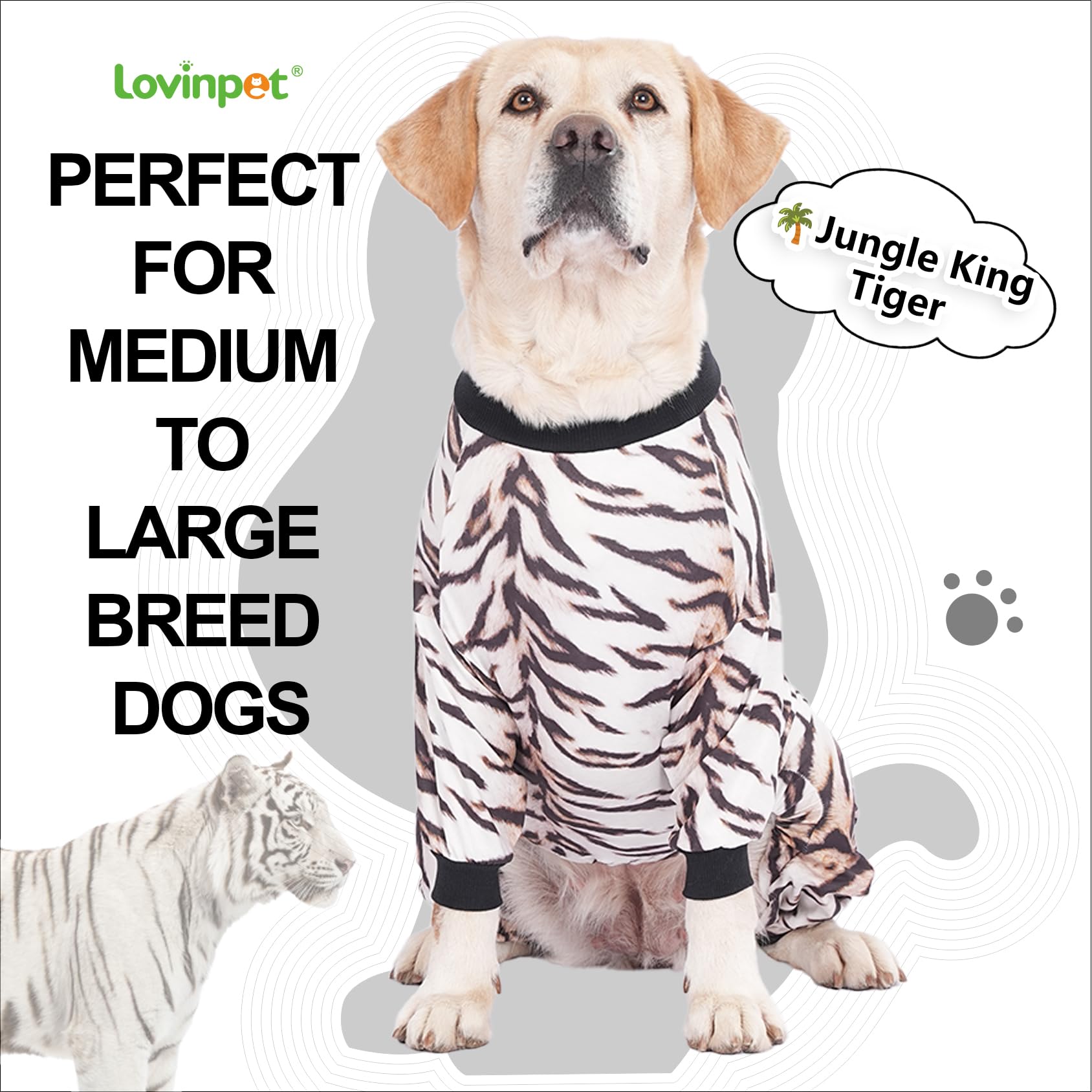 LovinPet pyjama chien grand confort tout-saison, idéal pour les moments câlins.