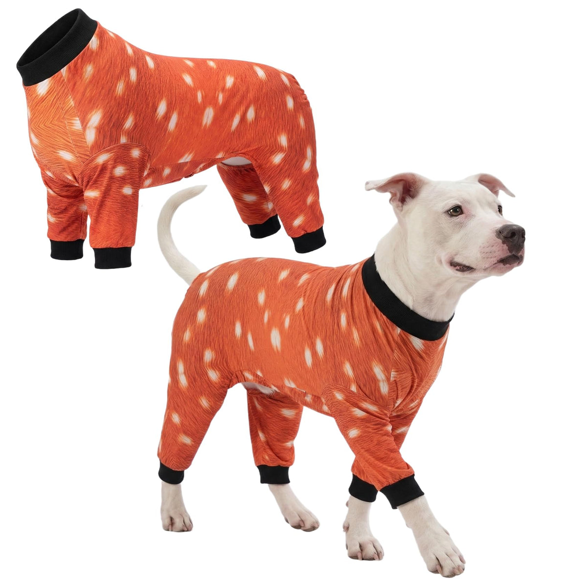 LovinPet pyjama chien grand avec imprimé animal rouge, parfait pour les séances photo.