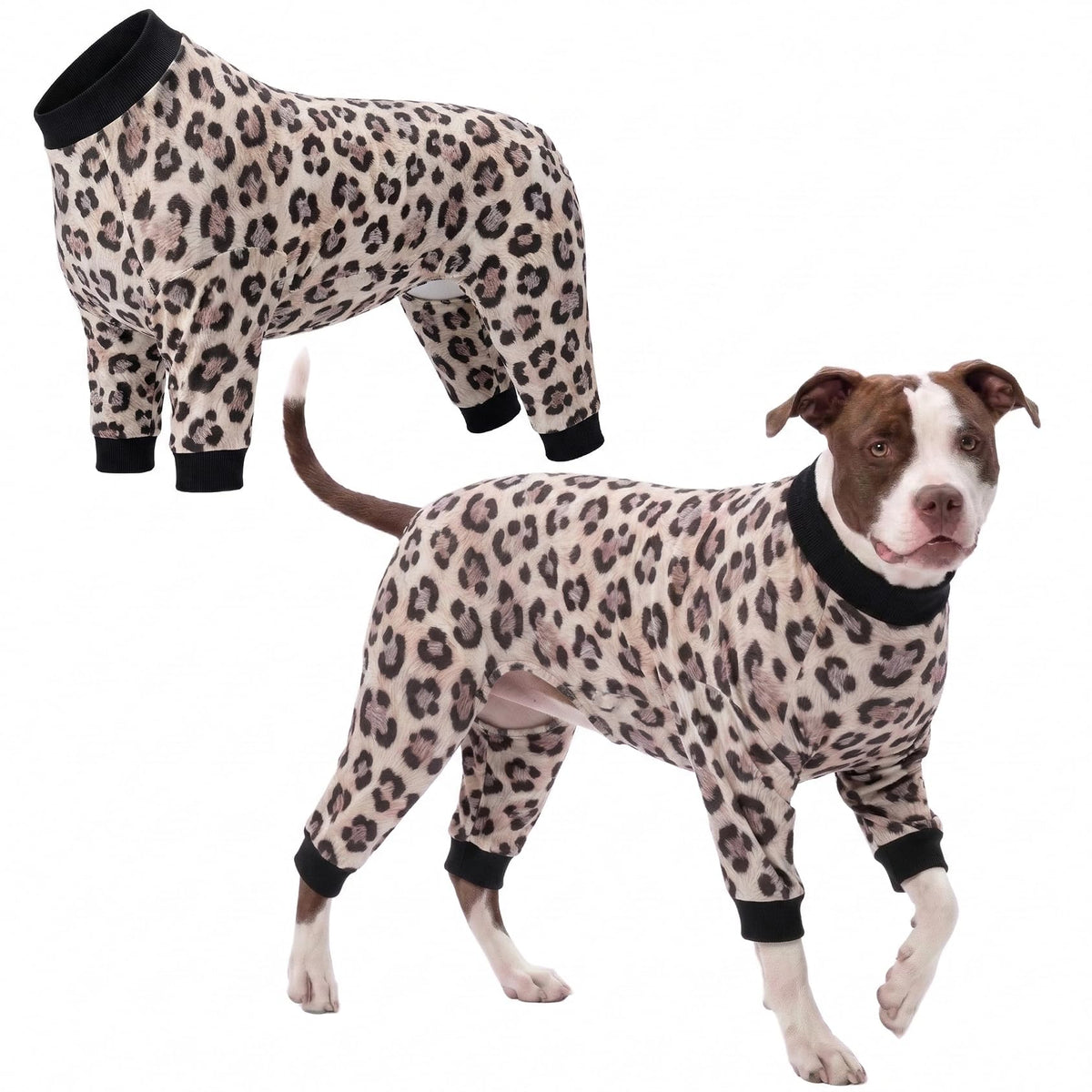 LovinPet pyjama chien grand, imprimé animal, parfait pour photos dynamiques et look assuré.